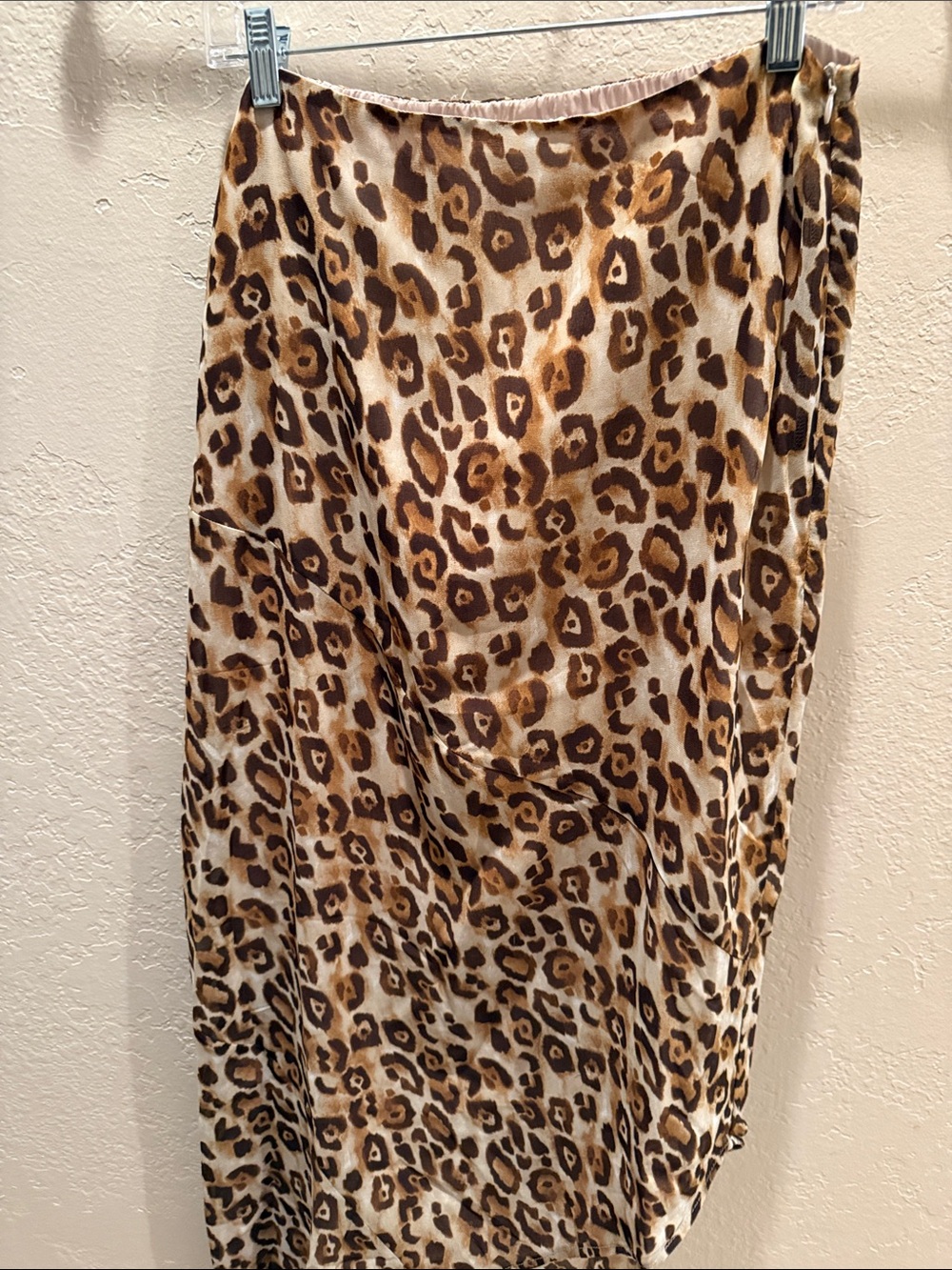 NWT 12th Tribe Leopard-Print asymmetrical Skirt in Brown & Cream